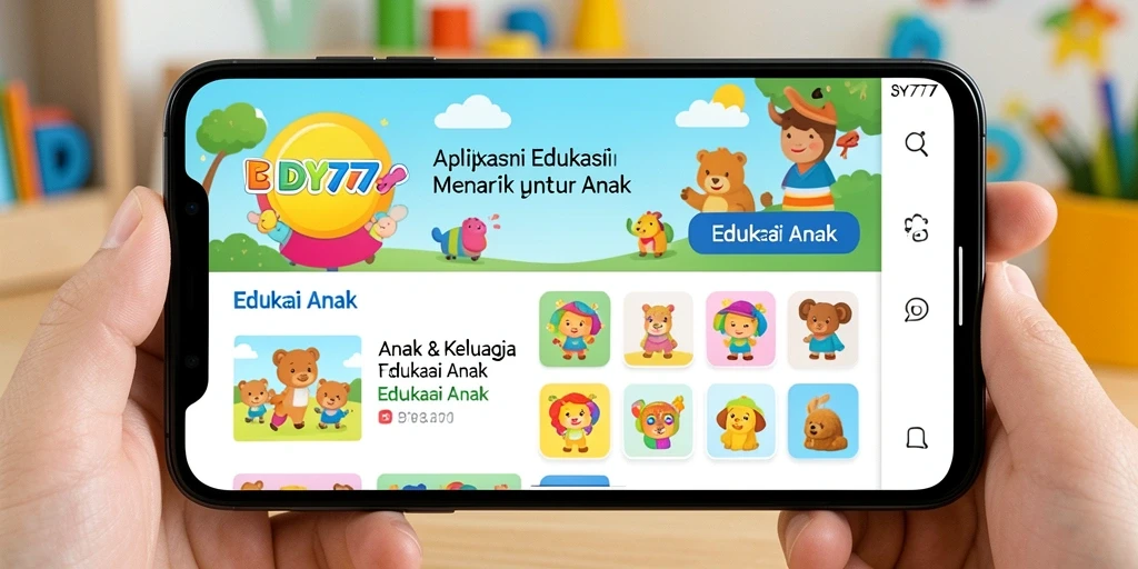 Antarmuka aplikasi DY777 yang menarik dan interaktif untuk anak.