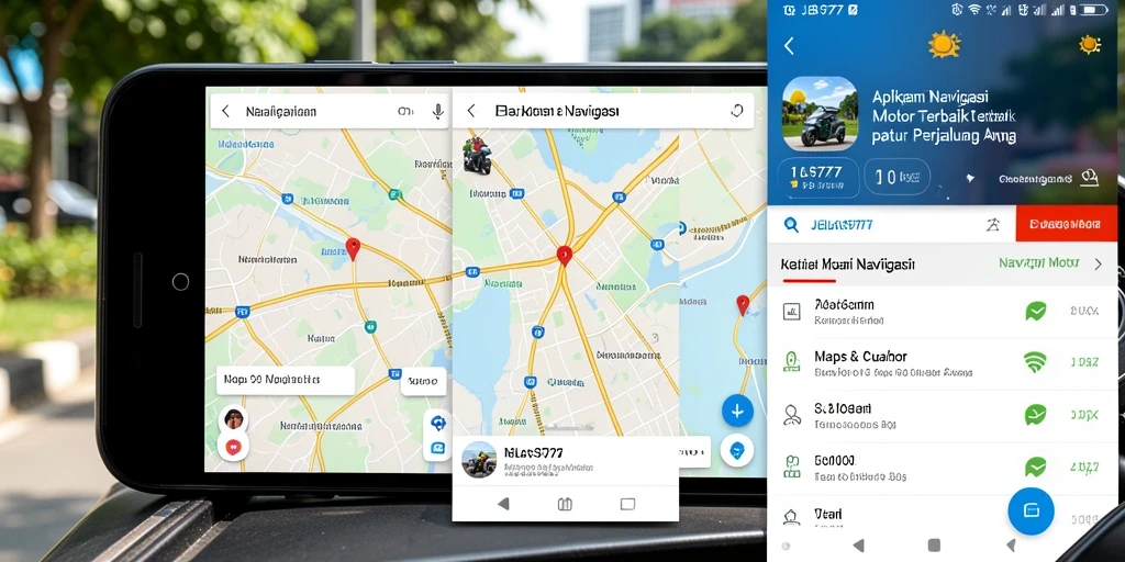 Tampilan antarmuka aplikasi JELAS777 untuk navigasi motor.