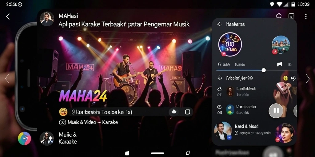Antarmuka aplikasi MAHA24 yang memudahkan pengguna saat karaoke.