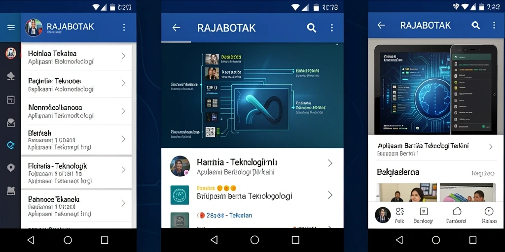 Tampilan antarmuka aplikasi RAJABOTAK yang menarik dan informatif.