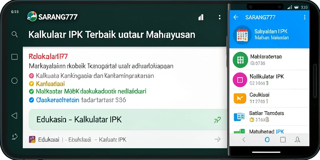 Antarmuka pengguna SARANG777 untuk Kalkulator IPK yang mudah dipahami.
